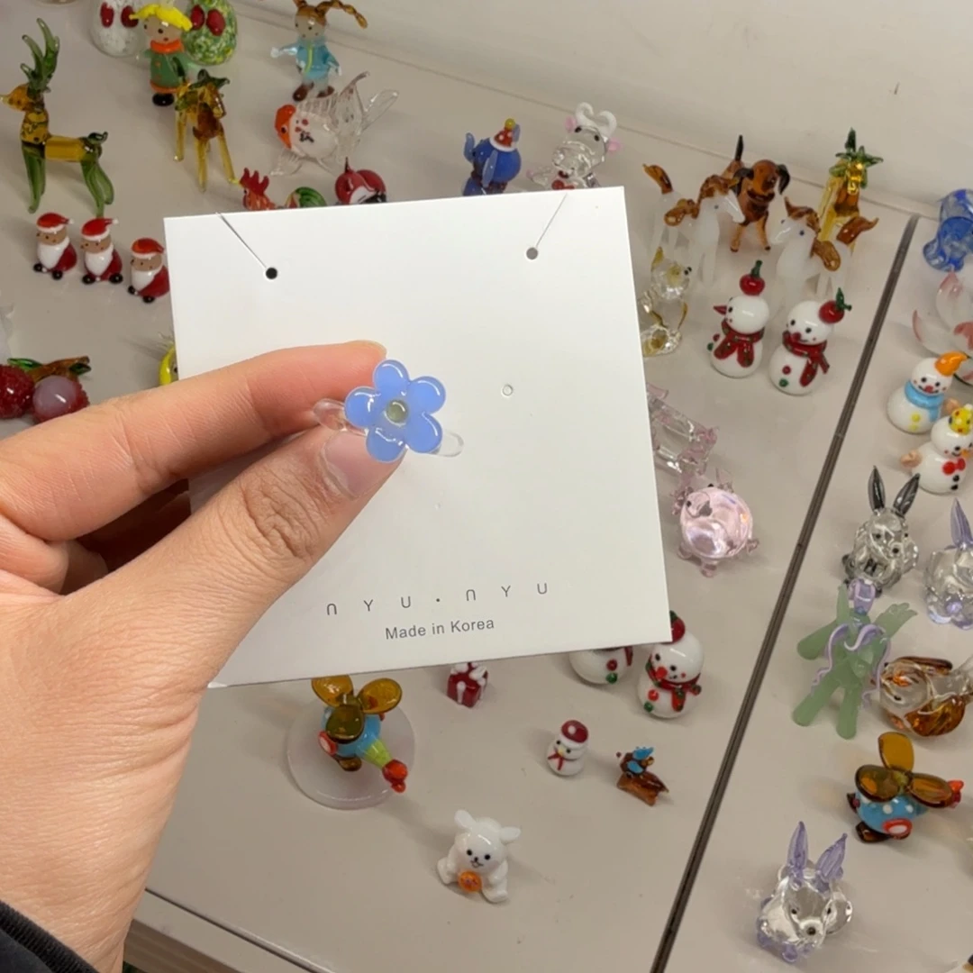 琉璃手工艺品蓝色戒指