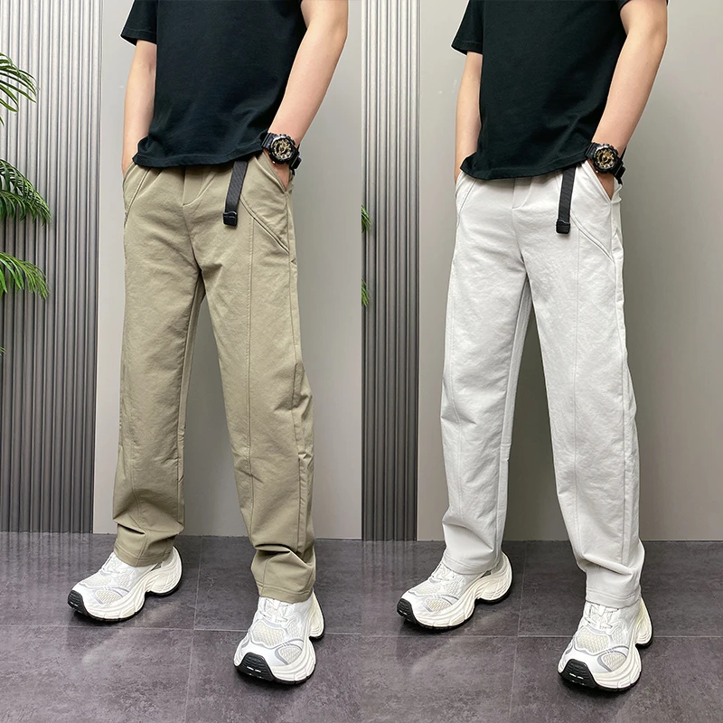 2025秋季新款美式高街休闲裤男宽松直筒阔腿裤潮牌痞帅弯刀长裤子