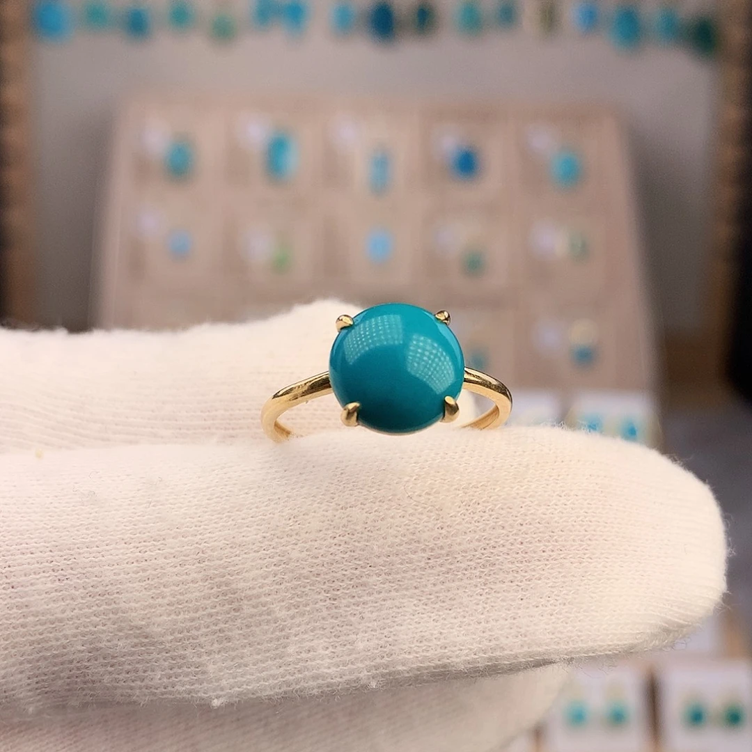 18K金镶嵌绿松石戒指