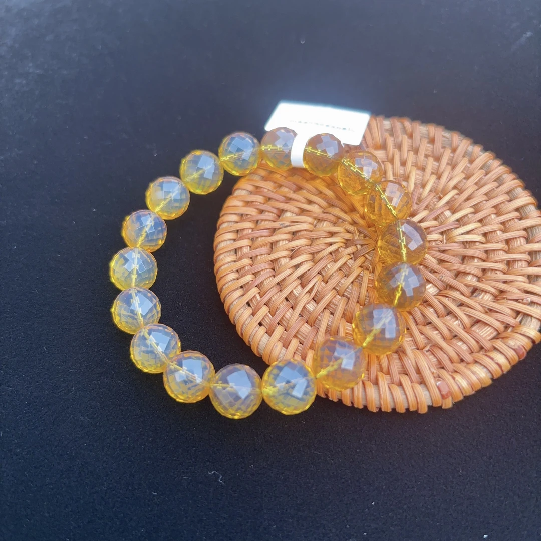 天然原矿墨西哥蓝珀钻切手串手链