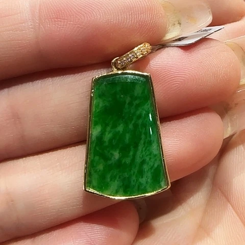 翡翠银S925镶嵌吊坠(不含链)