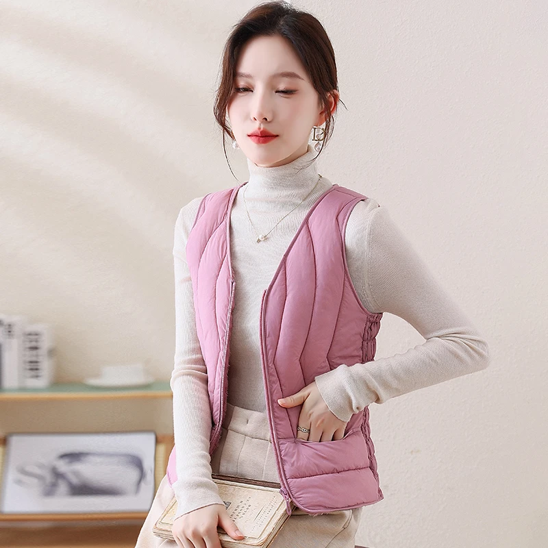 女坎肩四季通用加绒口袋保暖马夹女士修身显瘦背心韩版大码厚马夹