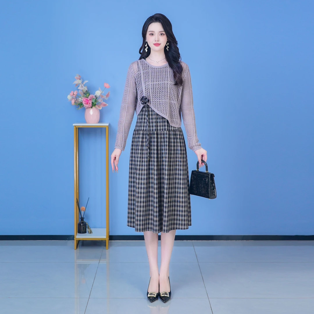 【SJYH2757】早秋新款套装裙两件套时尚优雅减龄洋气套装