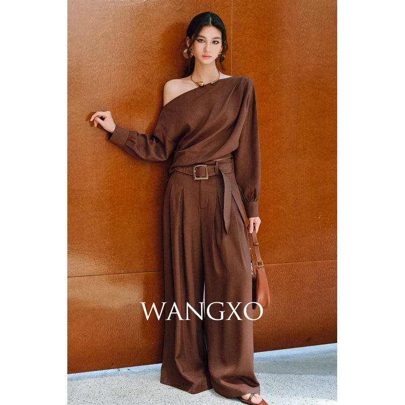 WANGXO 高定醋酸亚麻空气感套装 250985W