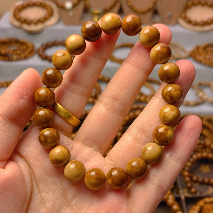 果皮天然库克精挑圆珠妖花卡10单圈手串