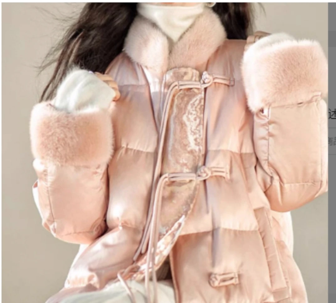 粉婉格重磅羽绒服女冬季新款中长款00556----一一