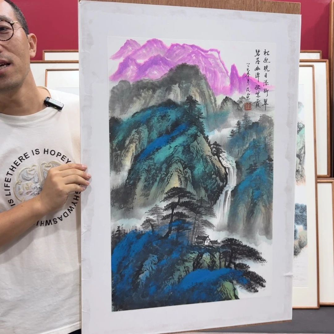 国画带框绘画90/60尺寸