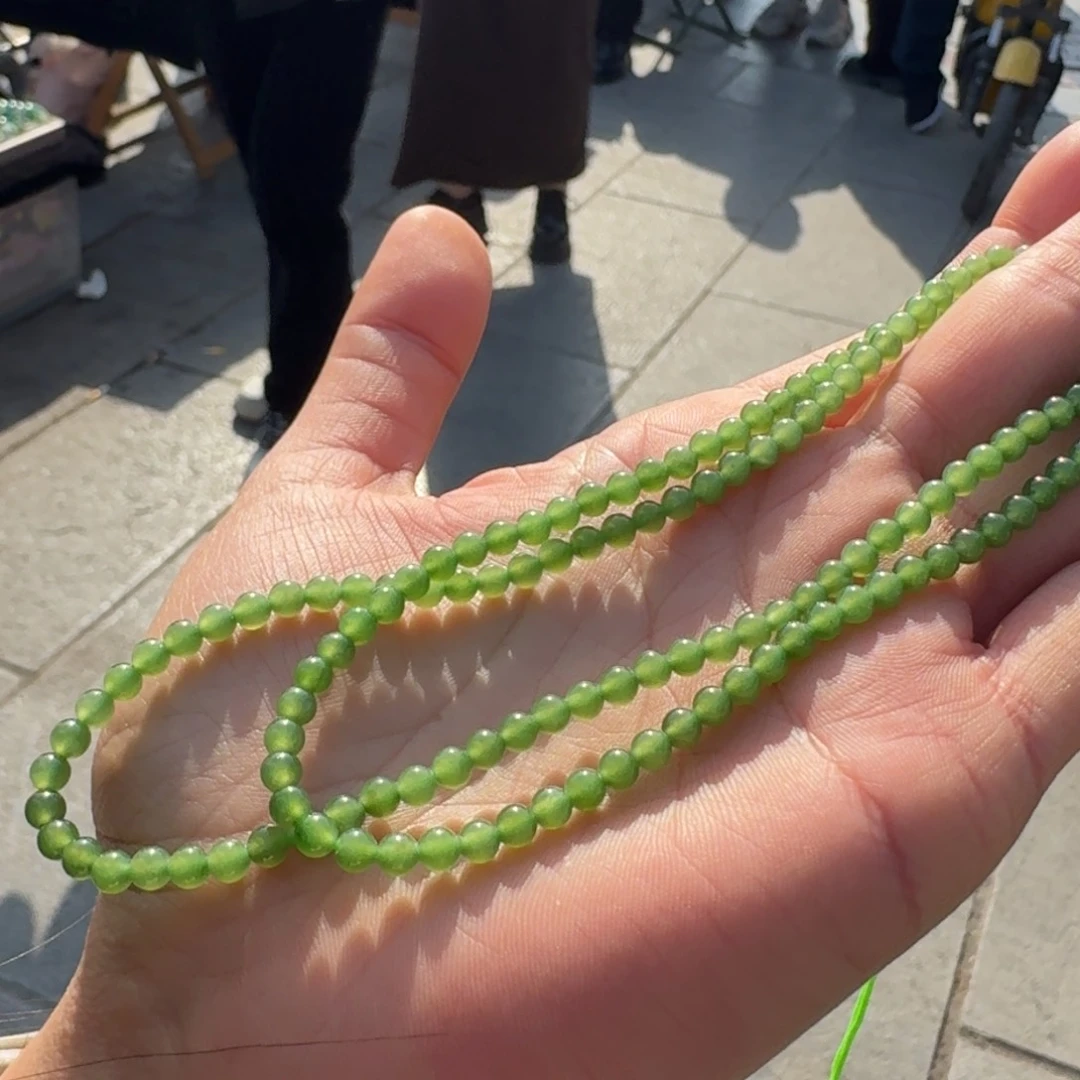 和田玉颈饰未镶嵌碧玉卡4豹哥多样性拍一发一