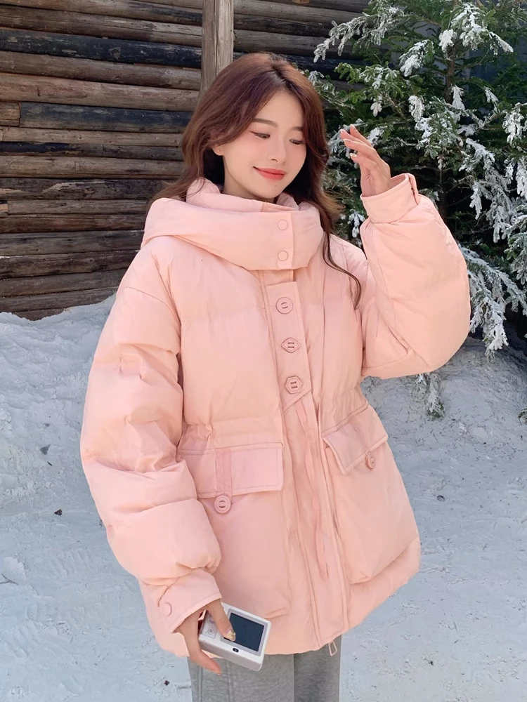 新款中长款韩版时尚收腰宽松加厚保暖超好看外套潮