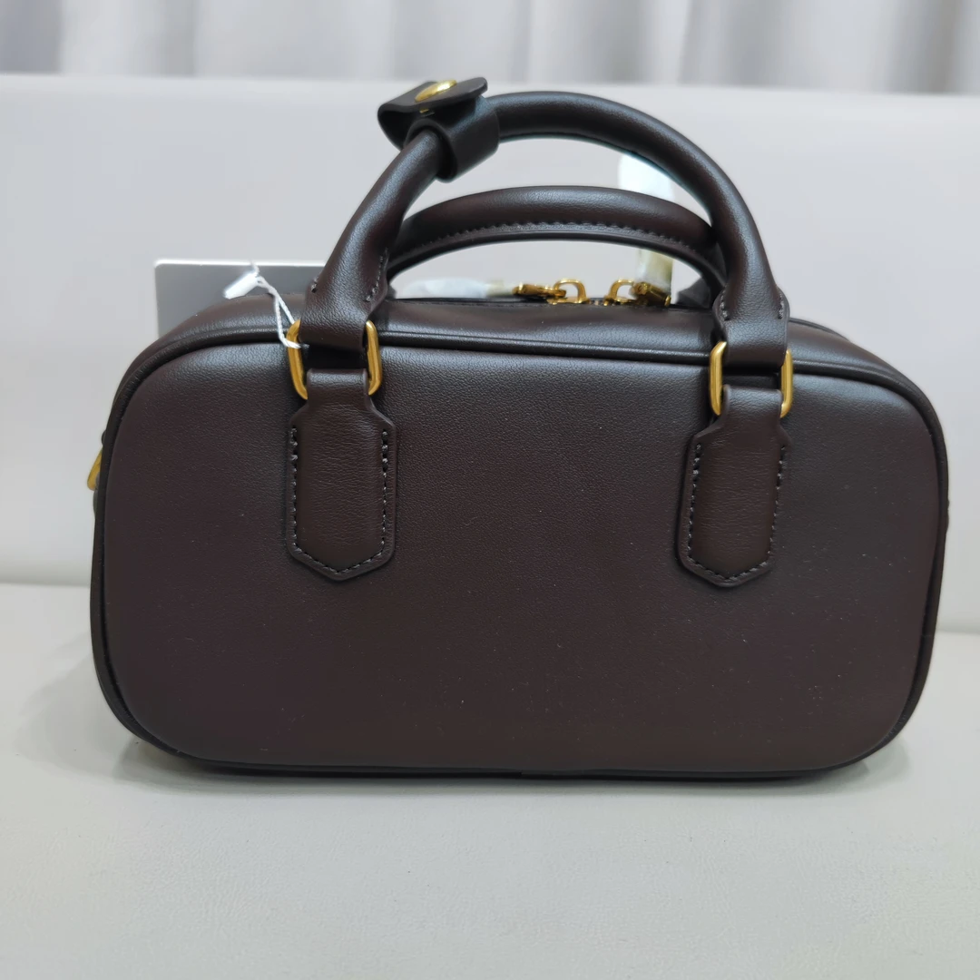 1029 新款真皮时尚通勤休闲百搭经典手提包 深棕色
