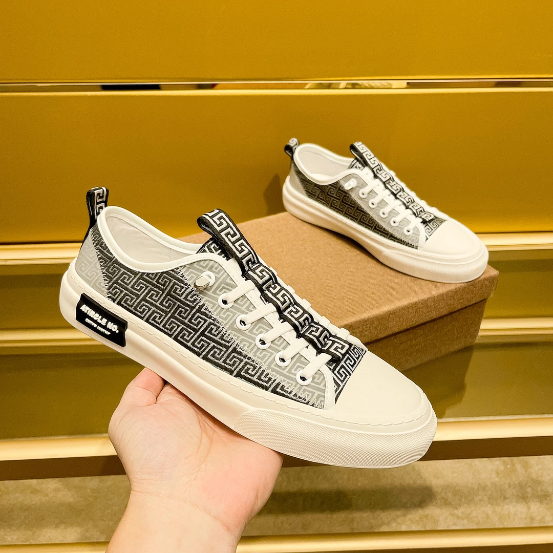 鞋子男款爆款2025新款透气千针刺绣男士低帮小白鞋潮鞋潮流轻奢