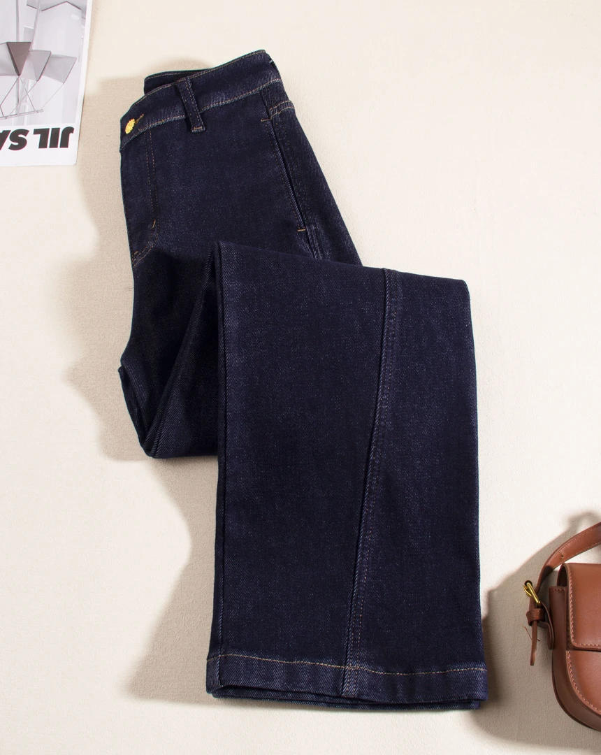 1428-【不掉色厚绒加厚】立体裁剪结构显腰细 收胯遮肉牛仔裤