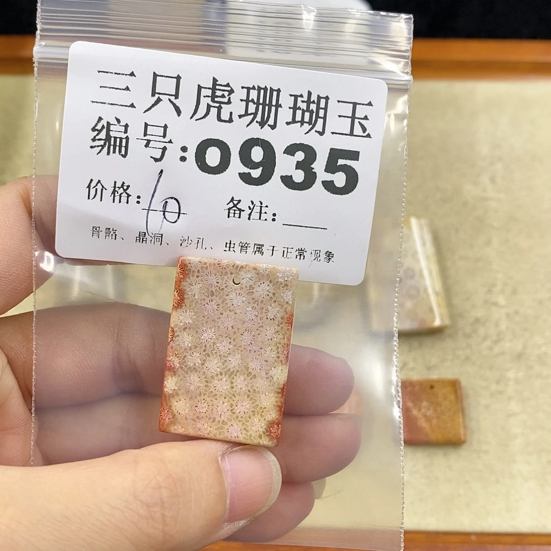 硅化珊瑚（珊瑚玉）1未镶嵌纹****豆