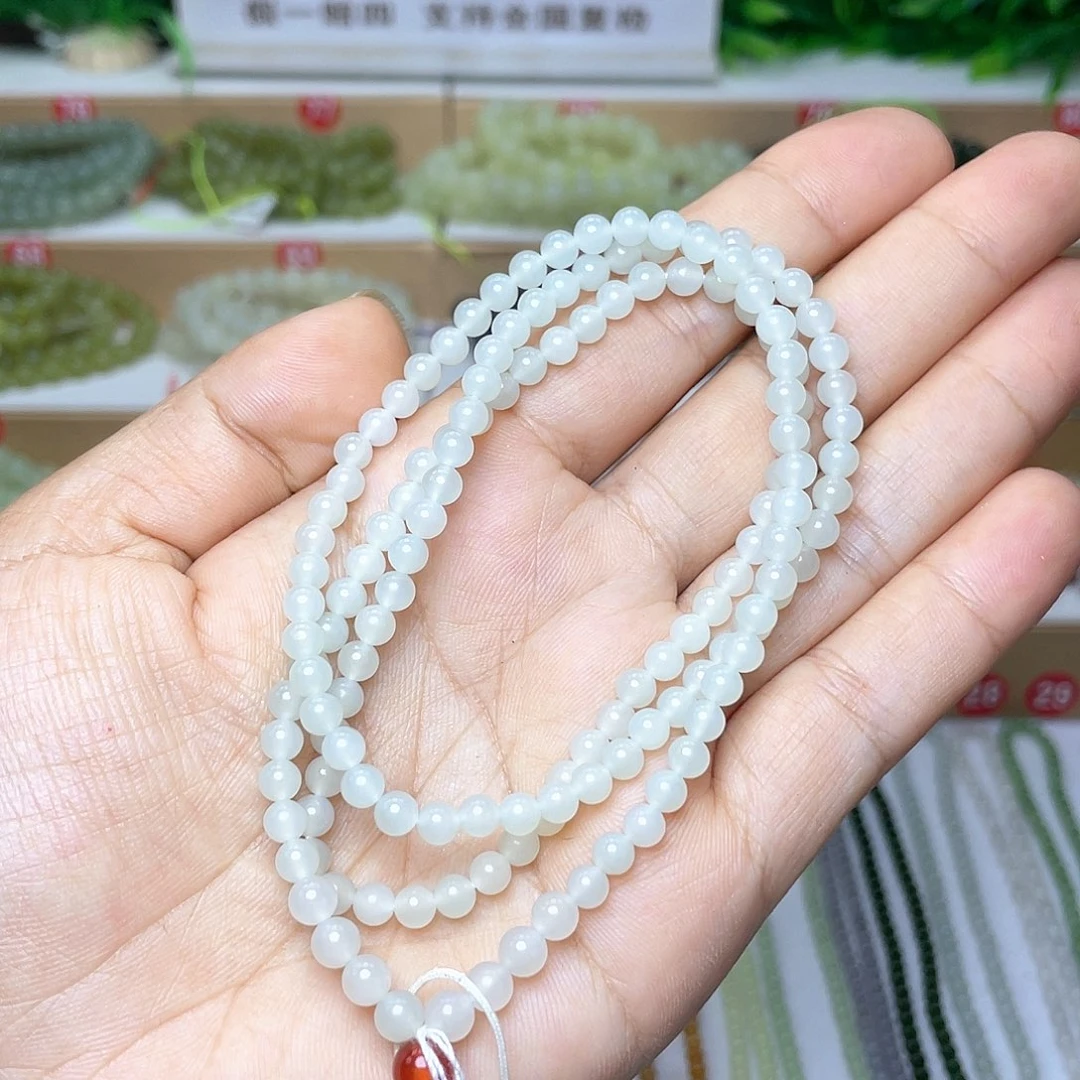 和田玉未镶嵌颈饰4.5mm