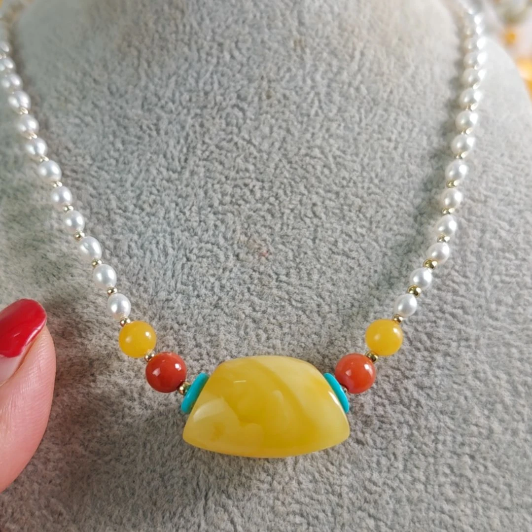 蜜蜡吊坠(赠链)未镶嵌锁骨链