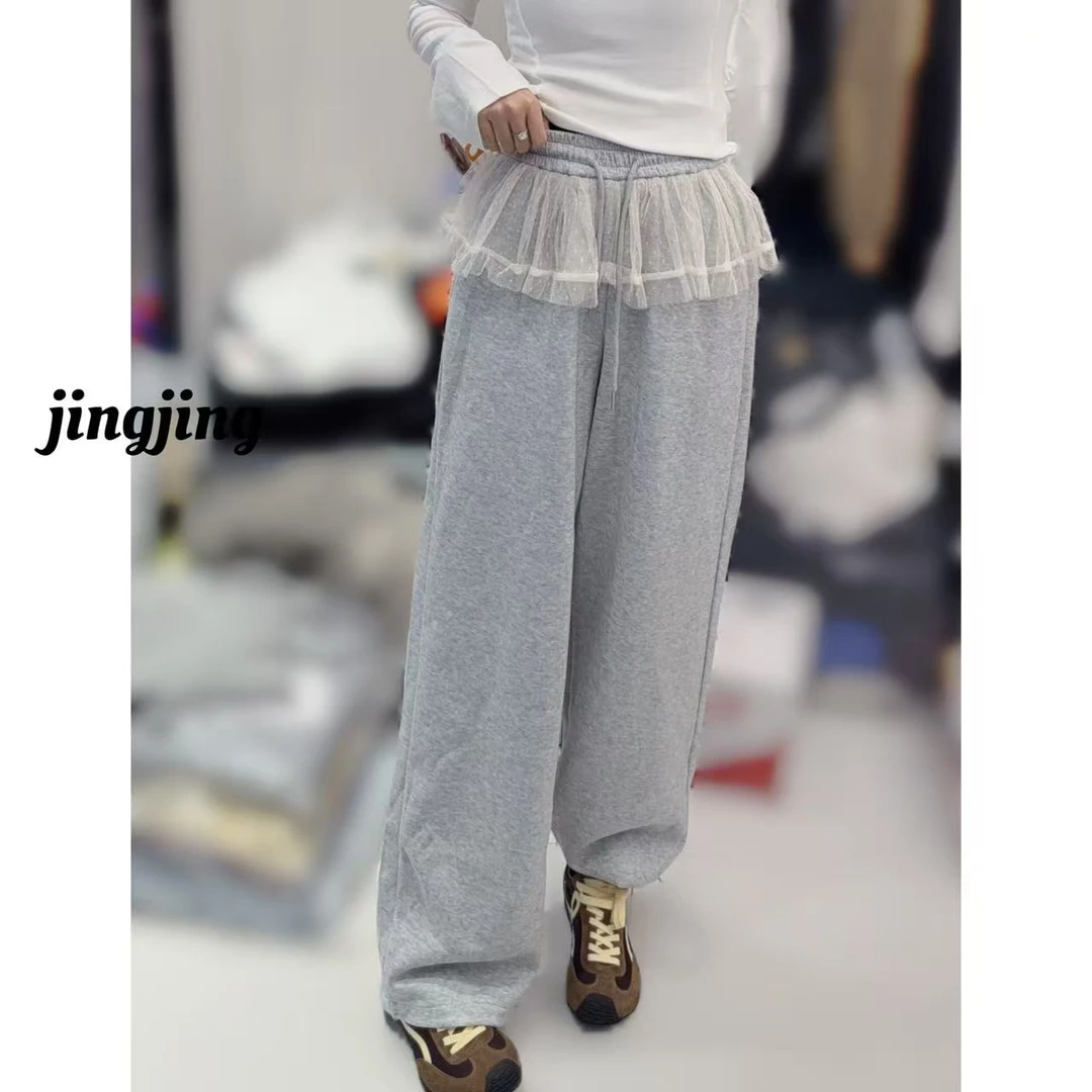 早春新款休闲百搭蕾丝边裤裙（3513）