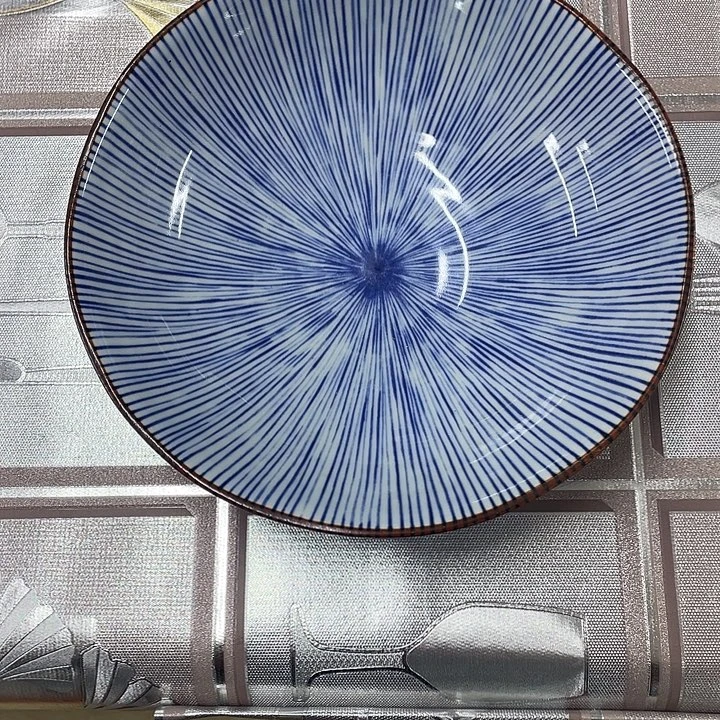 海外陶器蓝白条纹