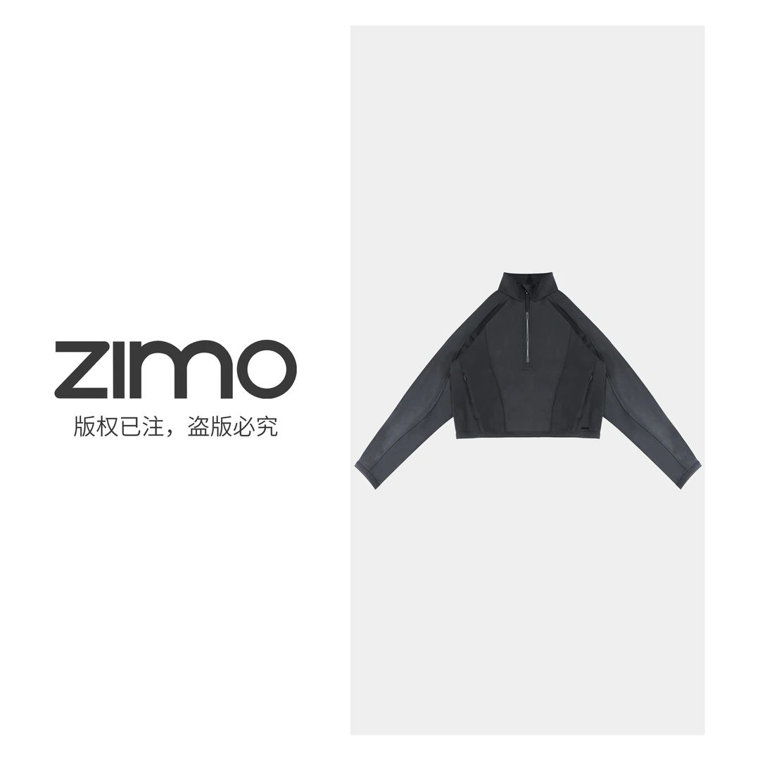 半拉链卫衣煤灰色166-zimo-瑜伽健身瑜伽服健服YFWT166
