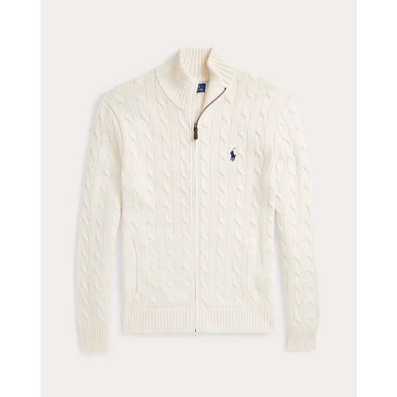 慕溢-25时尚三色拉夫长袖麻花拉链刺绣开衫