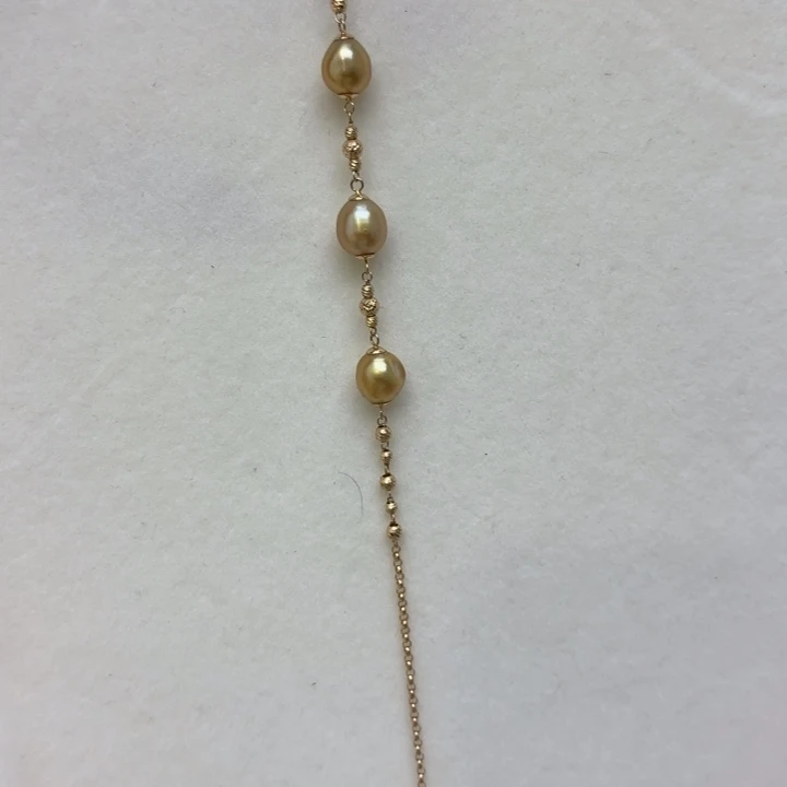 18K金镶嵌海水珍珠手链