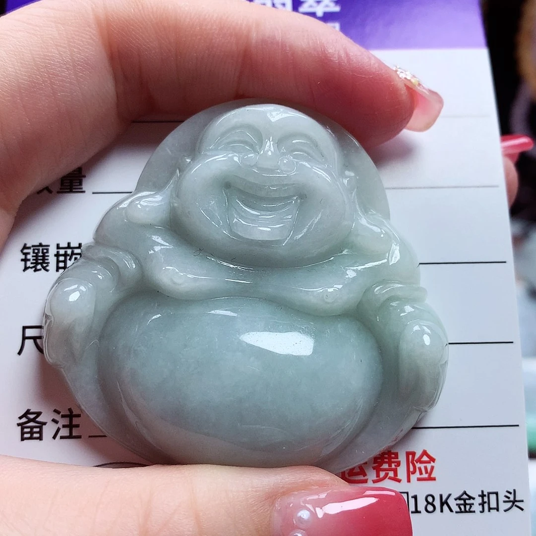翡翠未镶嵌颈饰佛公