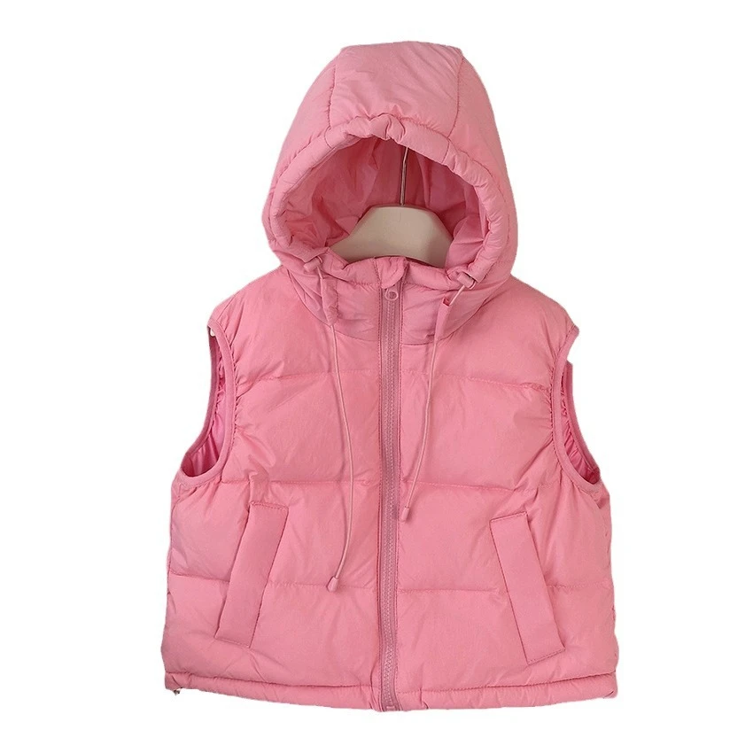 秋冬新款儿童宽松韩版马童装休闲防寒保暖连帽背心男女童坎肩