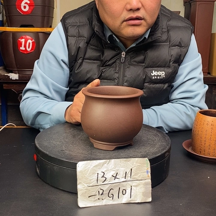 紫砂花盆货号一只G101
