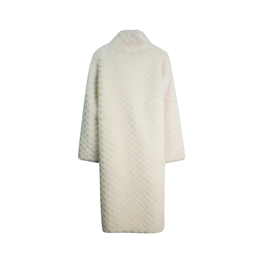 高品质云朵高密颗粒中长款白色加厚保暖外套X6660