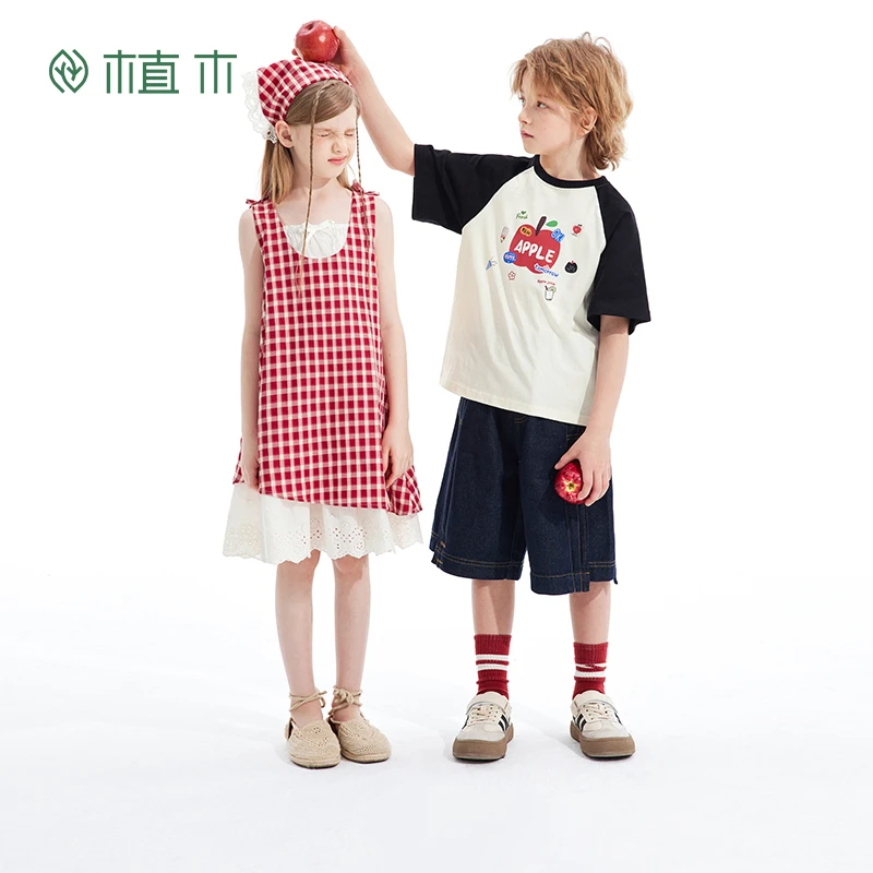 植木童装男童T恤25夏季新款中大童棉质印花短袖T恤上衣25T013010