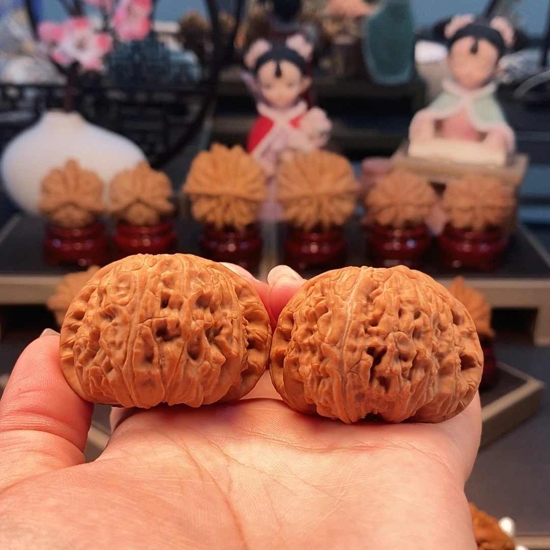 文玩核桃把件43全品闷白，秒