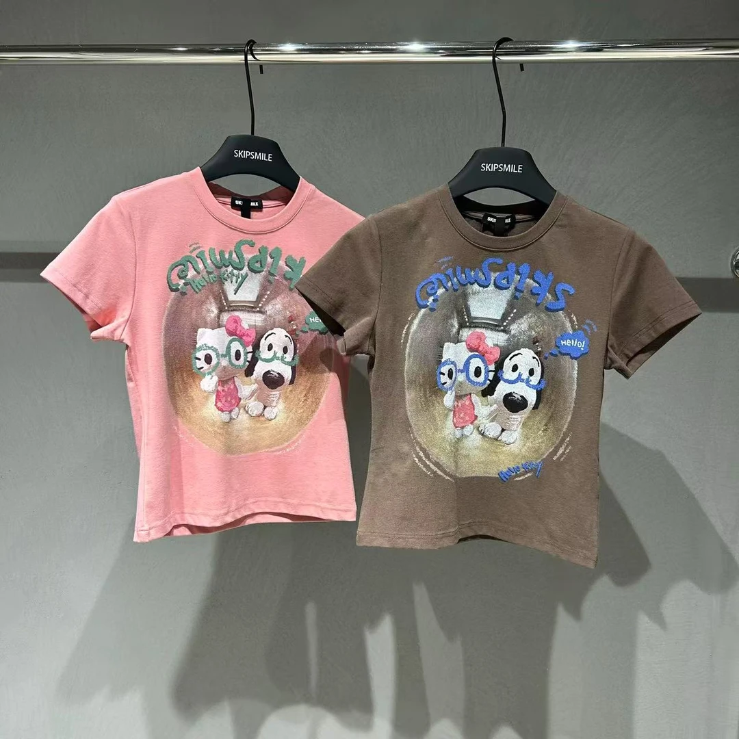 深圳南油原创高货SKP家KT眼睛狗洋气显瘦INS风辣妹T恤