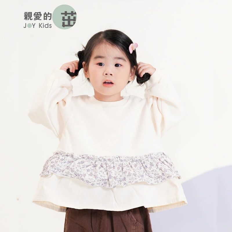【亲爱的茁】秀场款女童秋季新款纯色裙摆休闲百搭卫衣991801