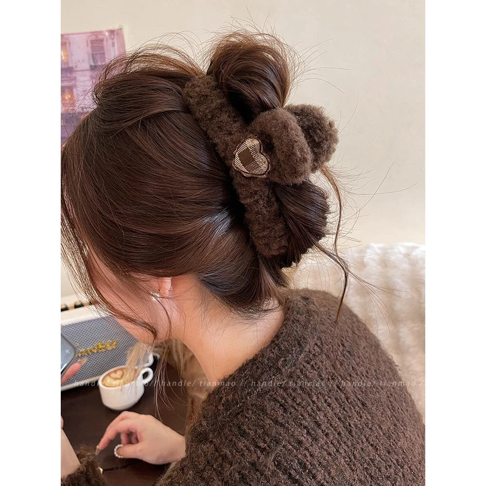 简单的匹配爱毛夹2025新的大发夹女性后脑勺冬季高品质气质鲨鱼