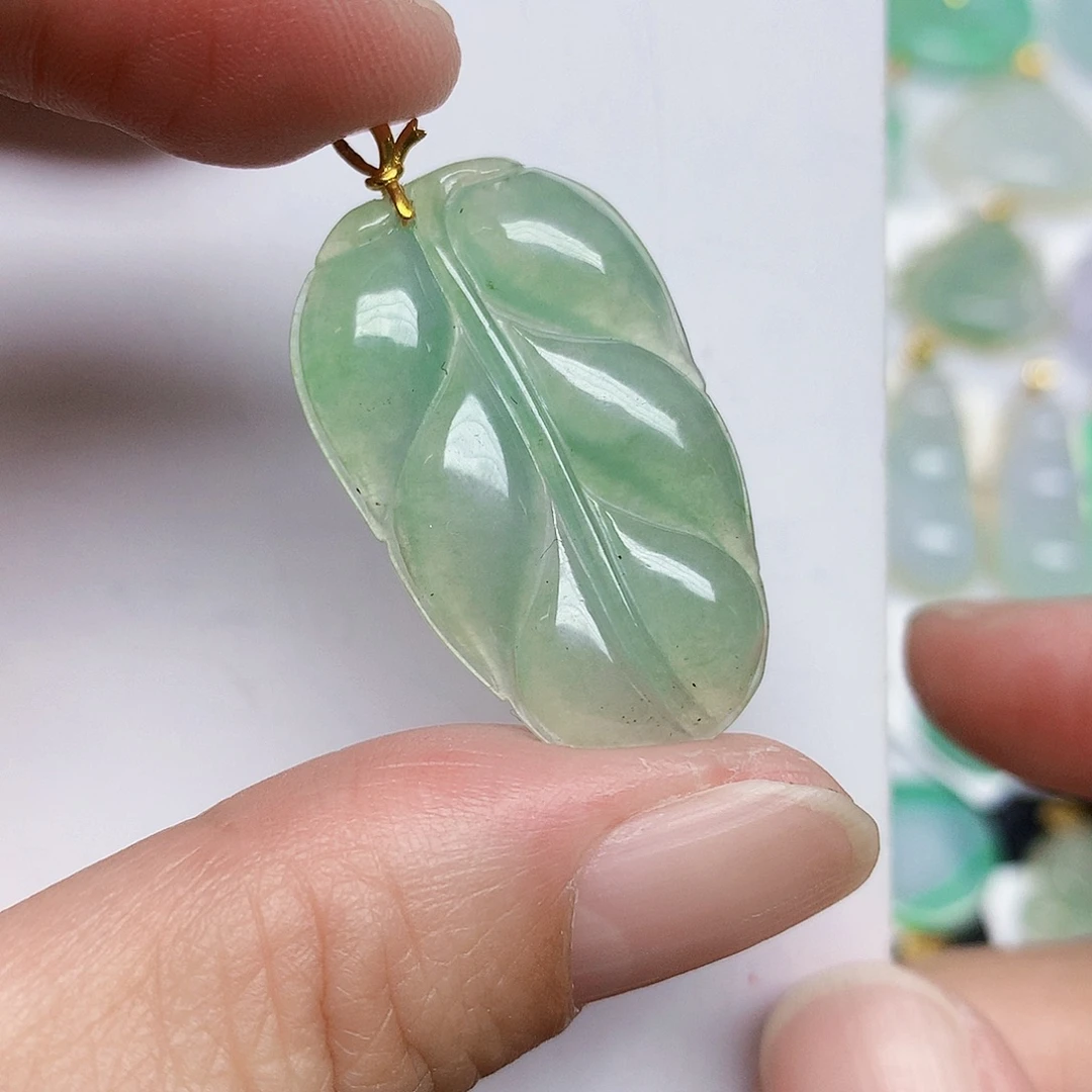 翡翠18K金镶嵌颈饰456788