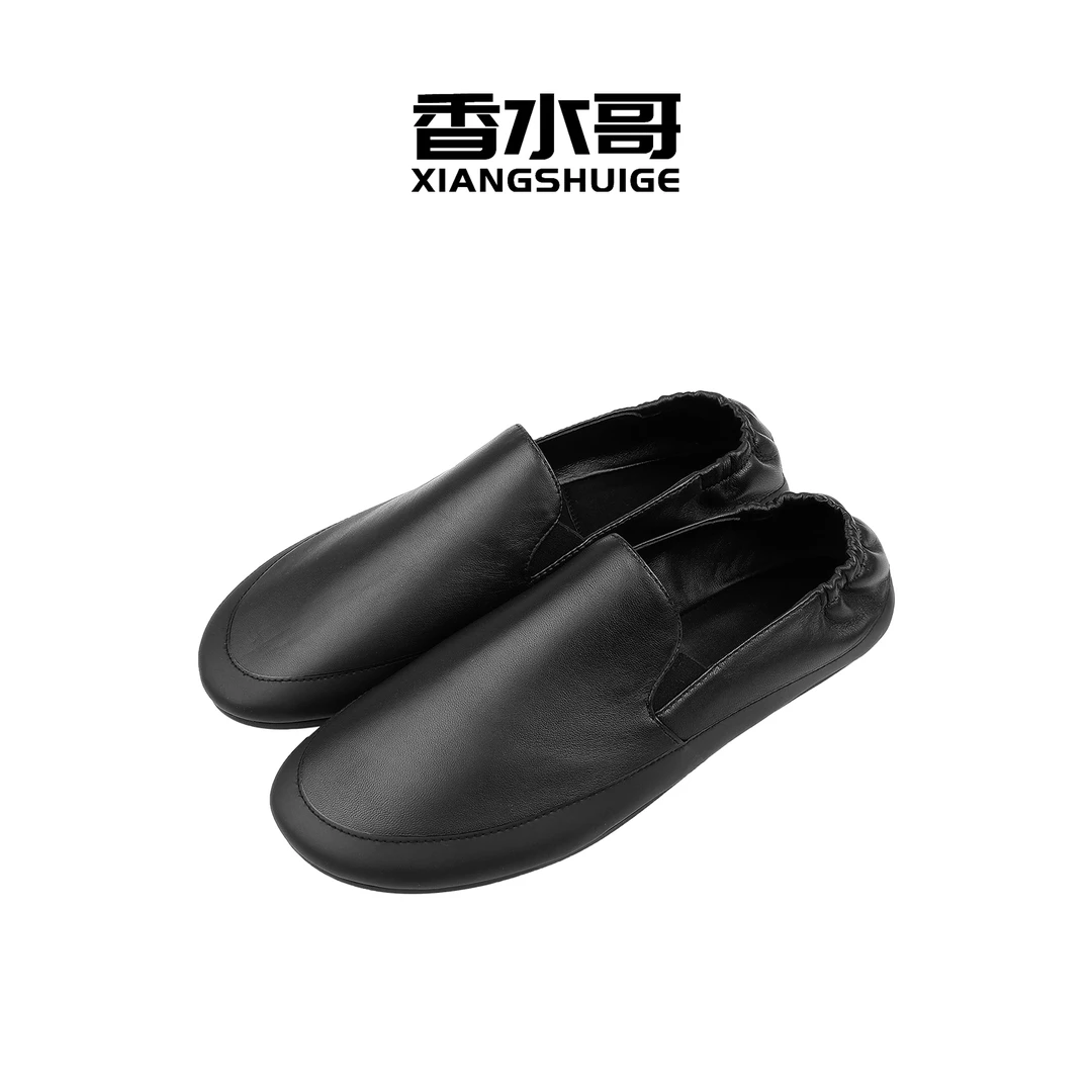 2024秋季女士经典时尚皮鞋新款平跟单鞋复古圆头乐福鞋