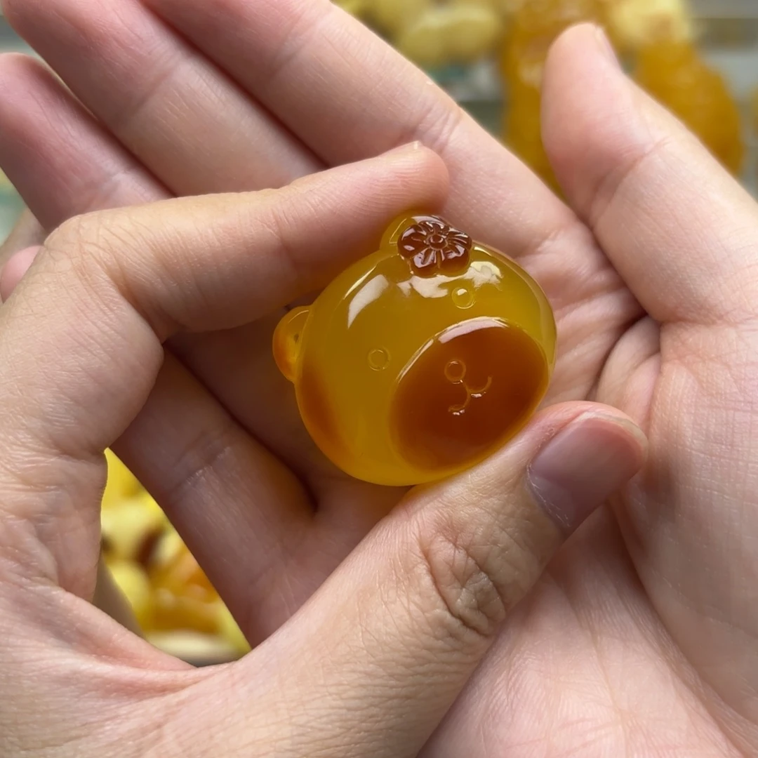 裸石蜜蜡未镶嵌蜜蜡吊坠打孔不退不换