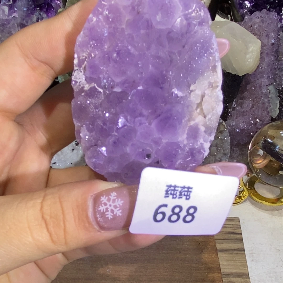 未镶嵌大型摆件（非配饰）紫晶仙女紫全抛龙蛋