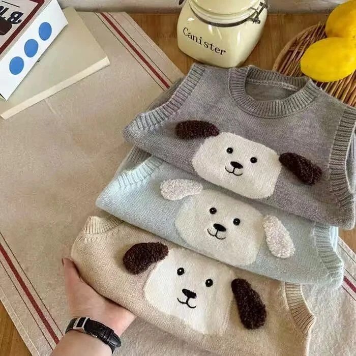 YeeHoO/英氏【断码】儿童马甲毛衣2025春秋新款男童无袖针织衫小