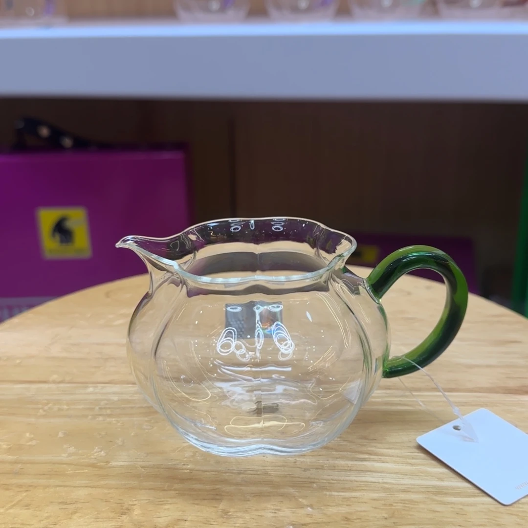 手工艺品玻璃禾器纳福公道杯湖绿色