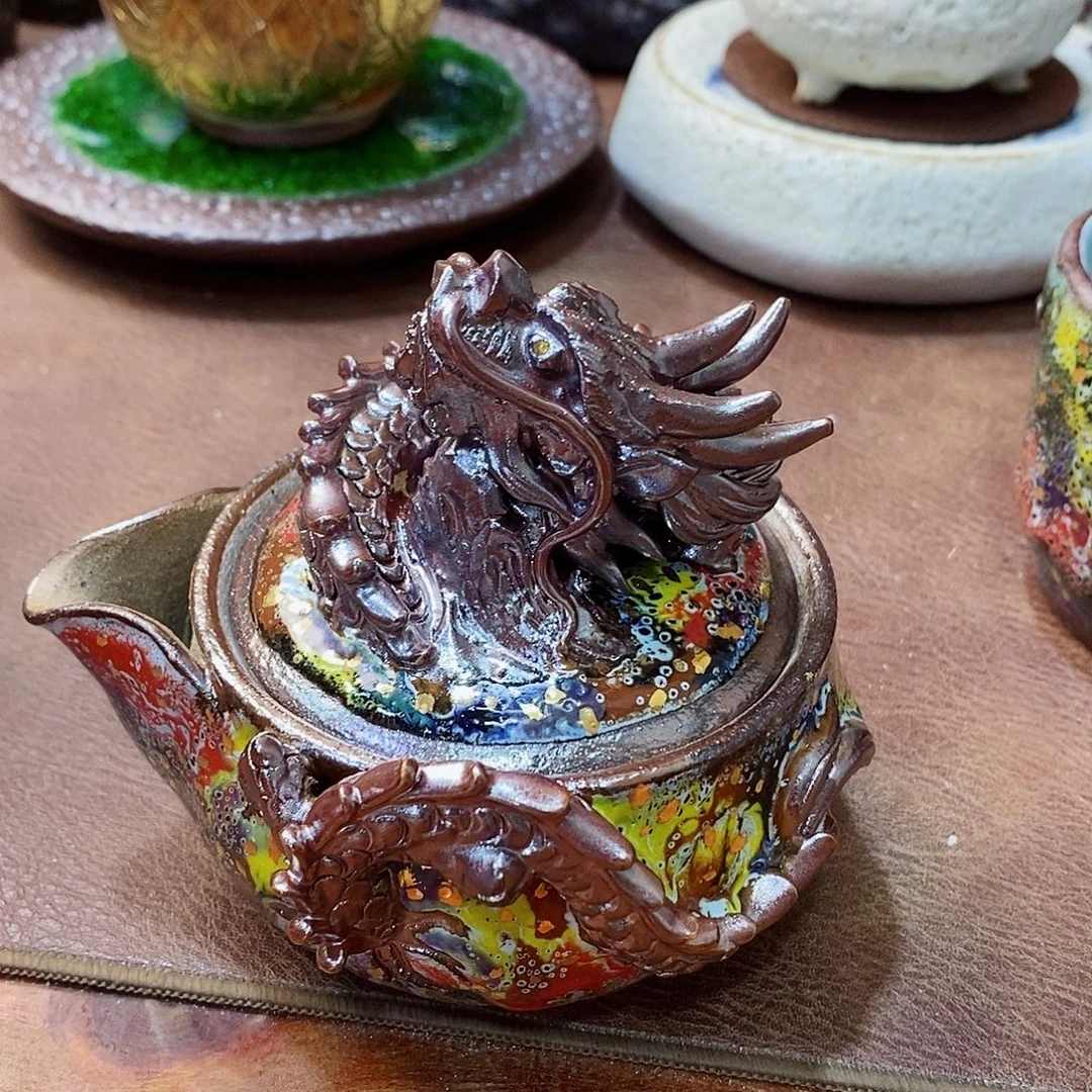 青***原粗陶柴烧志野茶器