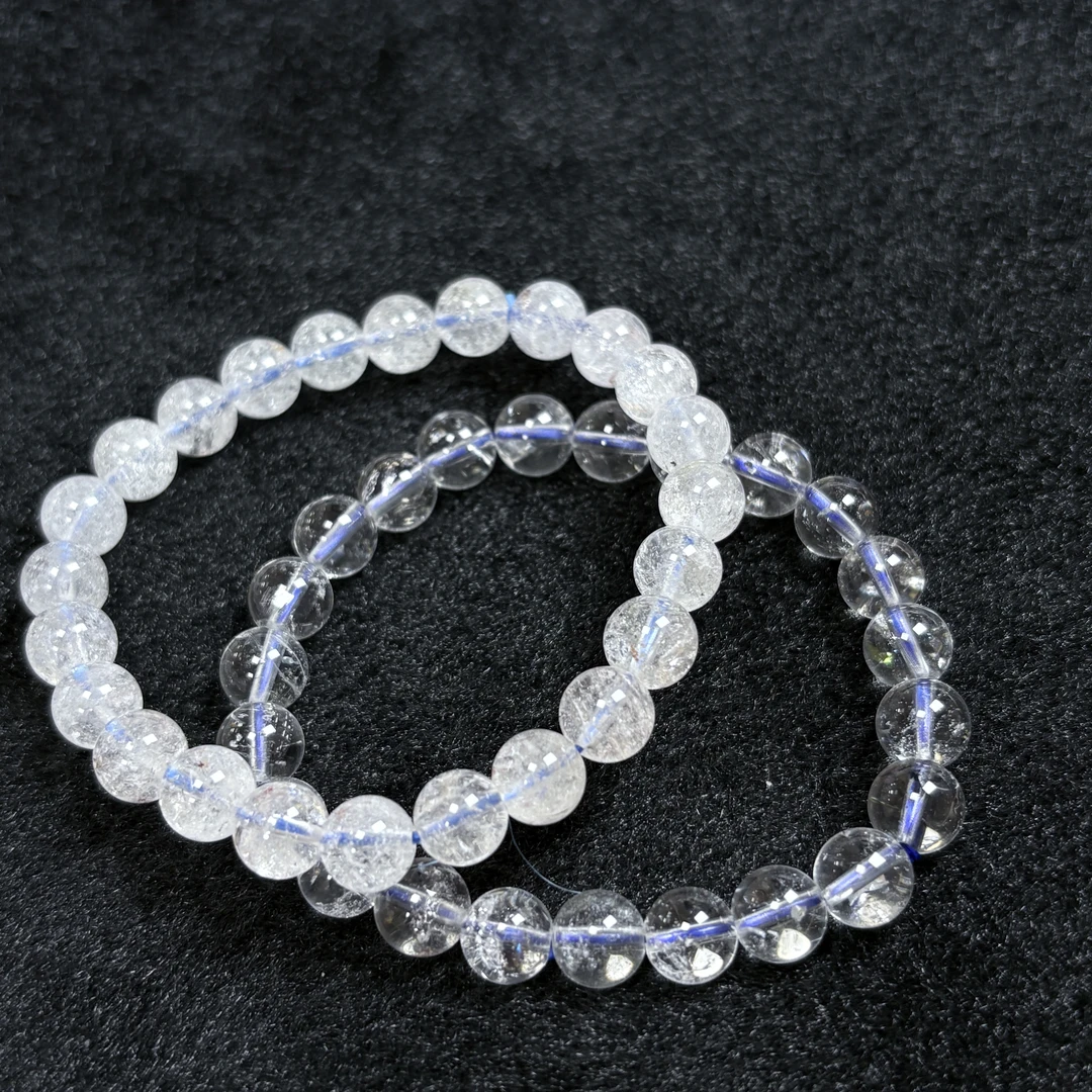 【星浩珠宝】白阿塞水晶手串10-10T144H345-8【多样性发一件】8mm