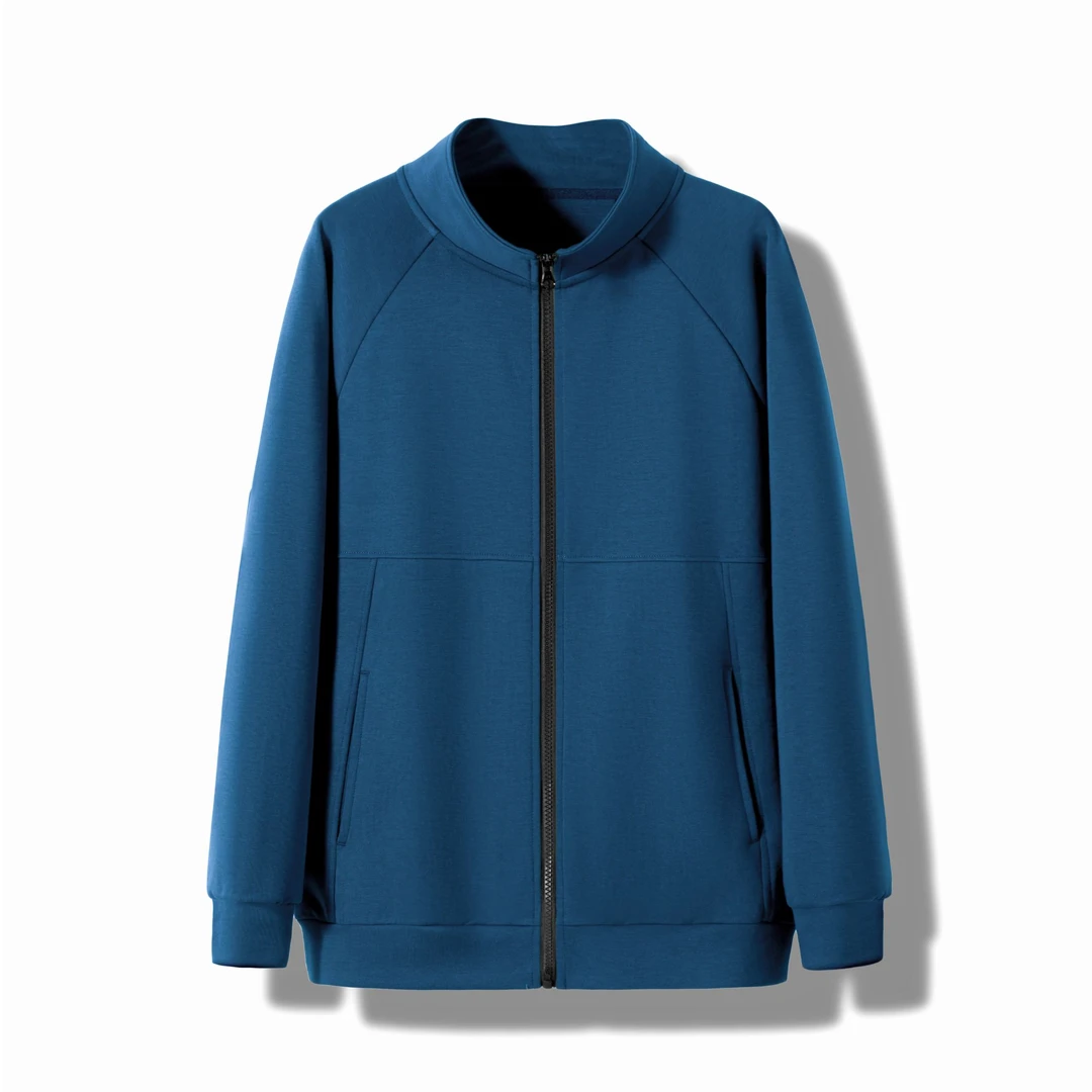 春秋款 YKK拉链蓝色拉链衫