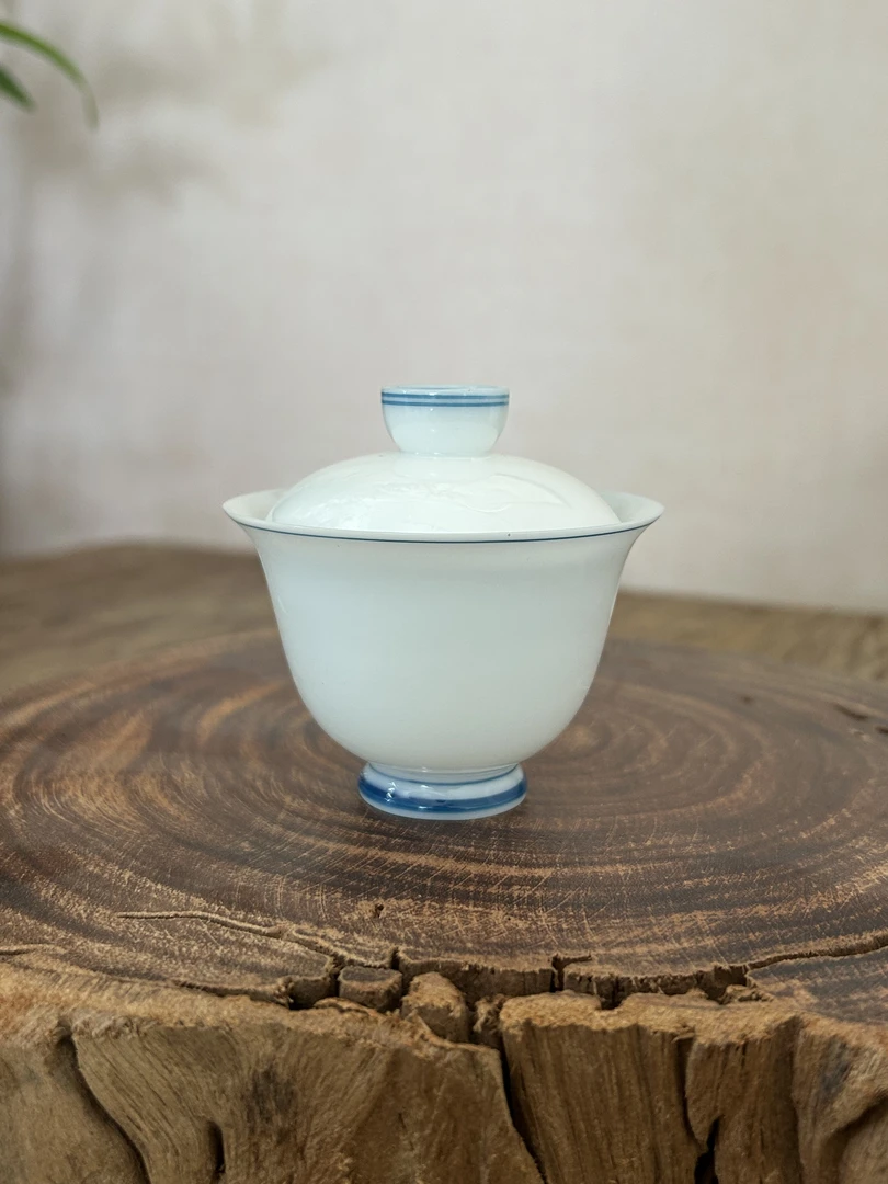 蓝线冰种90CC二才盖碗+40CC小客杯