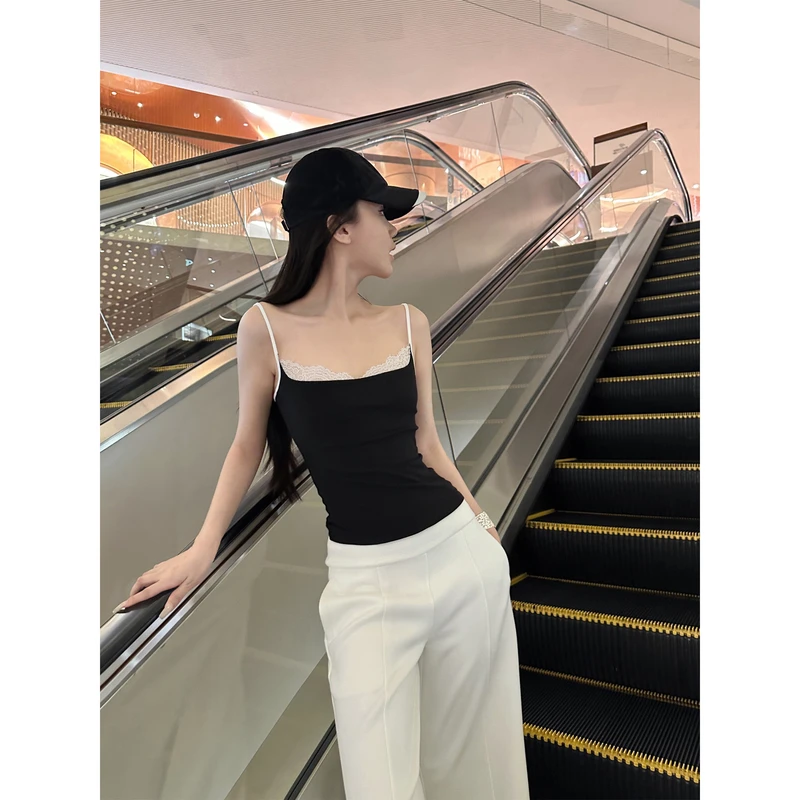 【5werkwen 03.06新品】轻奢矜贵感|撞色睫毛吊带 蕾丝边吊带