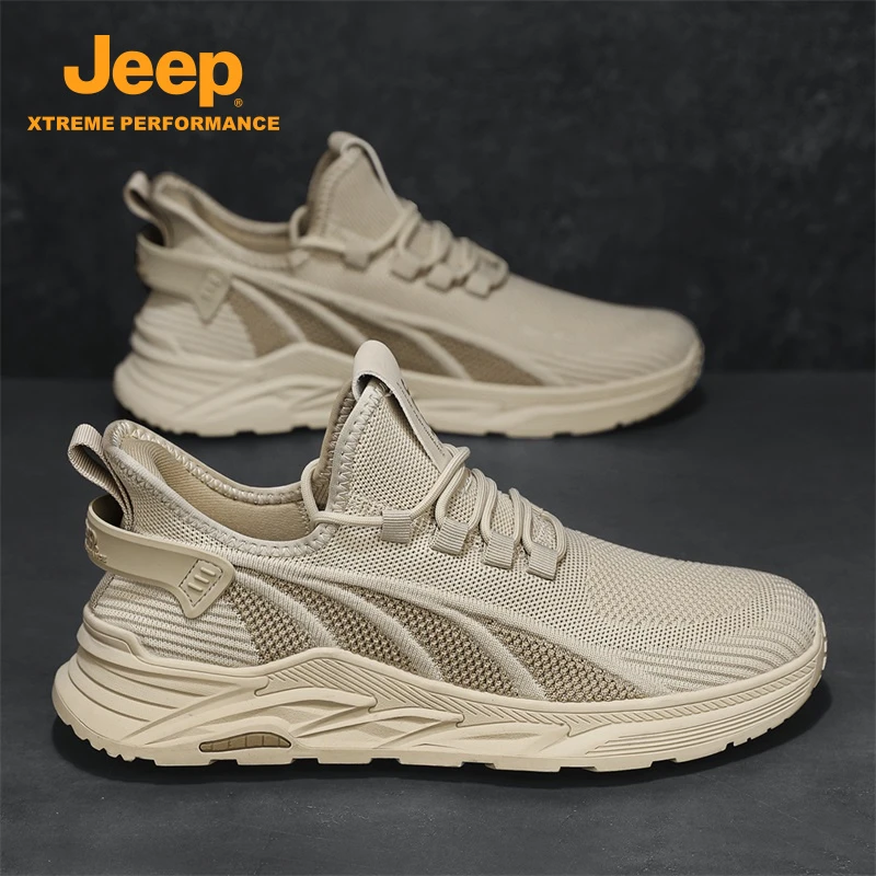 JEEP/吉普男鞋秋季新款透气网面鞋软底轻便舒适男士休闲鞋防滑