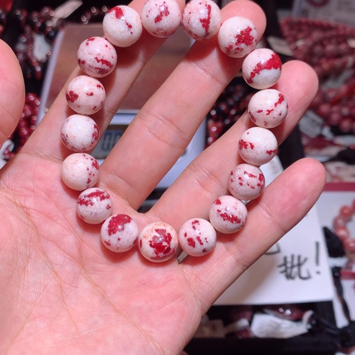 天然辰砂原石手串卡11