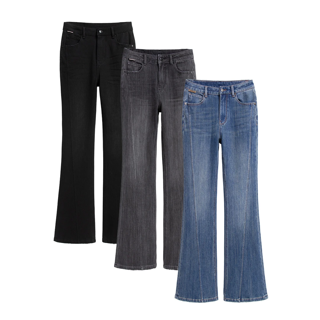 RAIN▪CUN云柔丨高弹深色 高腰时尚舒适修身显瘦轻奢喇叭牛仔裤171