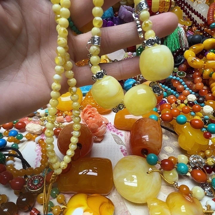 树脂制品716柠檬黄项链