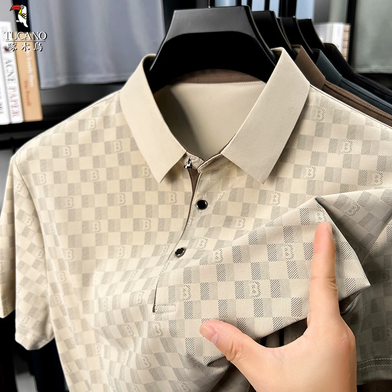 啄木鸟春夏新款男polo衫短袖男上衣舒适日常百搭休闲商务绅士潮男