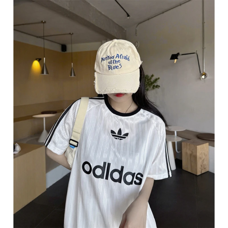 吸湿排汗圆领女男宽松运动T恤印花女款公主风荡领